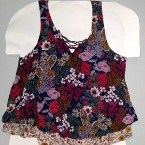 Love, FIRE Floral Boho Tank Top large L